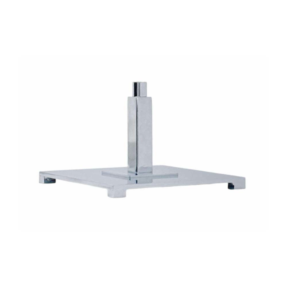 8"x8" Chrome Square Parsons Base 5/8" Thread Chrome Display Base Retail Fixture