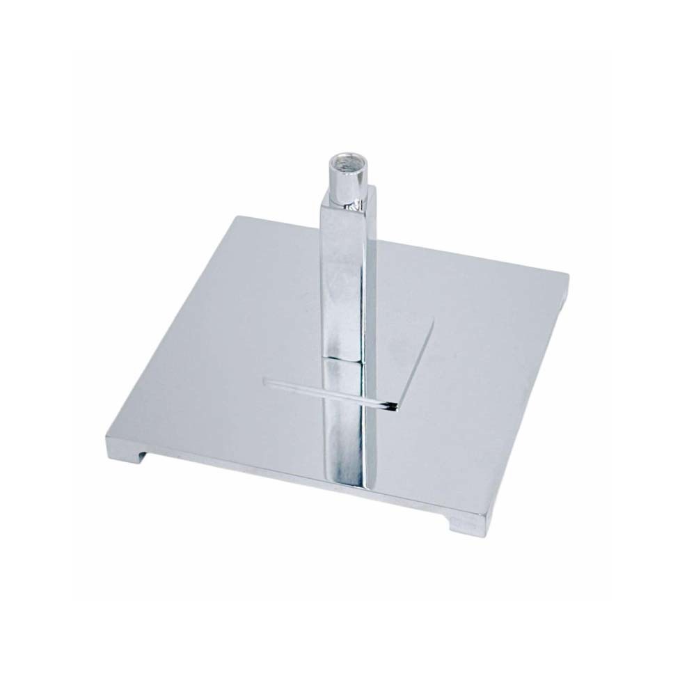 8"x8" Chrome Square Parsons Base 5/8" Thread Chrome Display Base Retail Fixture