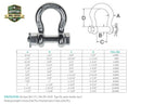 Marine Stainless Steel T316 Mil Spec Bolt Pin Anchor Shackle