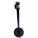 39" Tall Black Belt Type Stanchion 75" long Black Retractable Belt Barrier Post