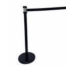 39" Tall Black Belt Type Stanchion 75" long Black Retractable Belt Barrier Post