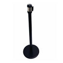 39" Tall Black Belt Type Stanchion 75" long Black Retractable Belt Barrier Post