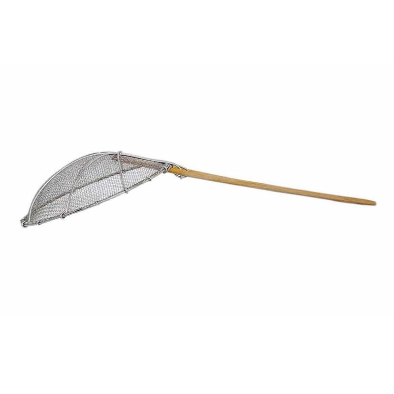 8" Stainless Steel Double Mesh Skimmer Wooden Handle Stainer Kitchen Cookware
