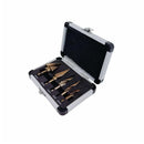 5 Pc Cobalt Spiral Flute Step Drill Bit Set Straight Shank HSS Titanium Coating