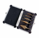 5 Pc Cobalt Spiral Flute Step Drill Bit Set Straight Shank HSS Titanium Coating
