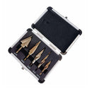 5 Pc Cobalt Spiral Flute Step Drill Bit Set Straight Shank HSS Titanium Coating
