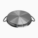 HD 24-1/2'' Round Stainless Steel Flat Comal Griddle Pan Grill Cook Non-Stick