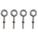 4 Pc Stainless Steel T316 1/2" x 3-1/4" Drop Forged Plain Eye Bolt 2150 Lb WLL