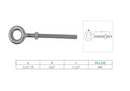 Marine Stainless Steel T316 5/16" x 2-1/4" Drop Forged Plain Eye Bolt 800 Lb WLL