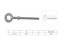 Marine Stainless Steel T316 1/4" x 4" Drop Forged Plain Eye Bolt 500 Lb WLL