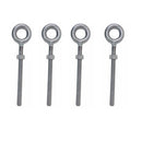 4 Pcs Stainless Steel T316 1/4" x 4" Drop Forged Plain Eye Bolt 500 Lb WLL