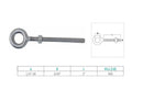 Marine Stainless Steel T316 1/4" x 2" Drop Forged Plain Eye Bolt 500 Lb WLL