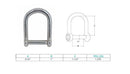 4 Pc Stainless Steel T316 5/16" Screw Pin Wide D Shackle No Snag Pin 1300 Lb WLL