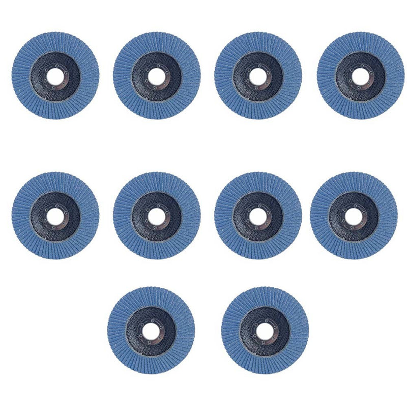 10 Pc 4-1/2" x 7/8" Flap Discs Grinder Sanding Wheel 80 Grit 13,300 Max RPM