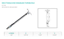 Marine Stainless Steel T316 1/8" Cable Deck Toggle and Swageless Turnbuckle