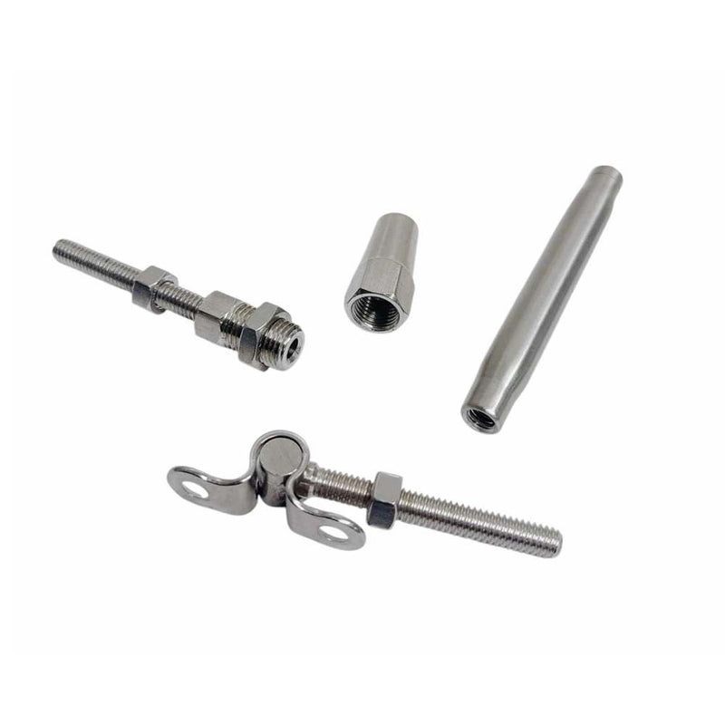 4 PC Marine Stainless Steel T316 1/8" Cable Deck Toggle and Swageless Turnbuckle