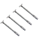 4Pc Marine Stainless Steel T316 3/16" Cable Deck Toggle and Swageless Turnbuckle