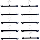 10 Pc 12" Plastic Pants Hanger Clothes Hangers Clothing Pants Hangers - BLACK