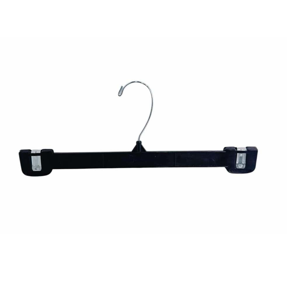 10 Pc 12" Plastic Pants Hanger Clothes Hangers Clothing Pants Hangers - BLACK