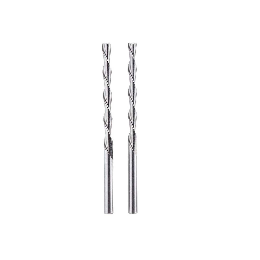 2Pc 1/8" M2 High Speed Steel Spiral Cut Out Bit Reverse Upcut Flute Spiral Drill