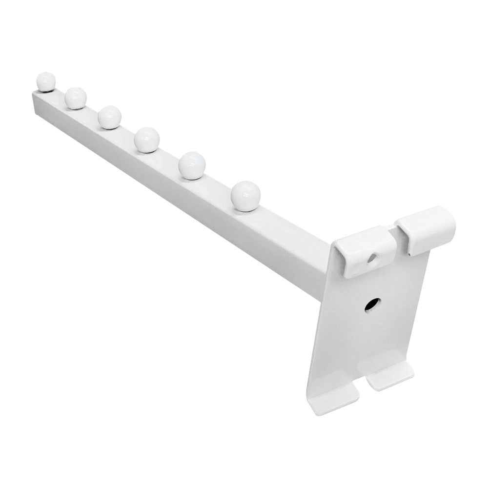 16.5 inch White waterfall display arm with 6 balls for retail stores