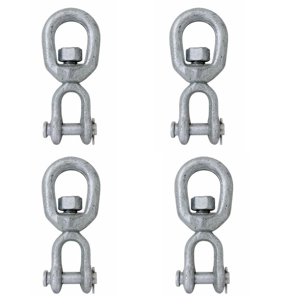 4 Pcs Marine Boat Mooring Hot Dipped Galvanized 5/8" Jaw Eye Swivel 5,200 Lbs WLL