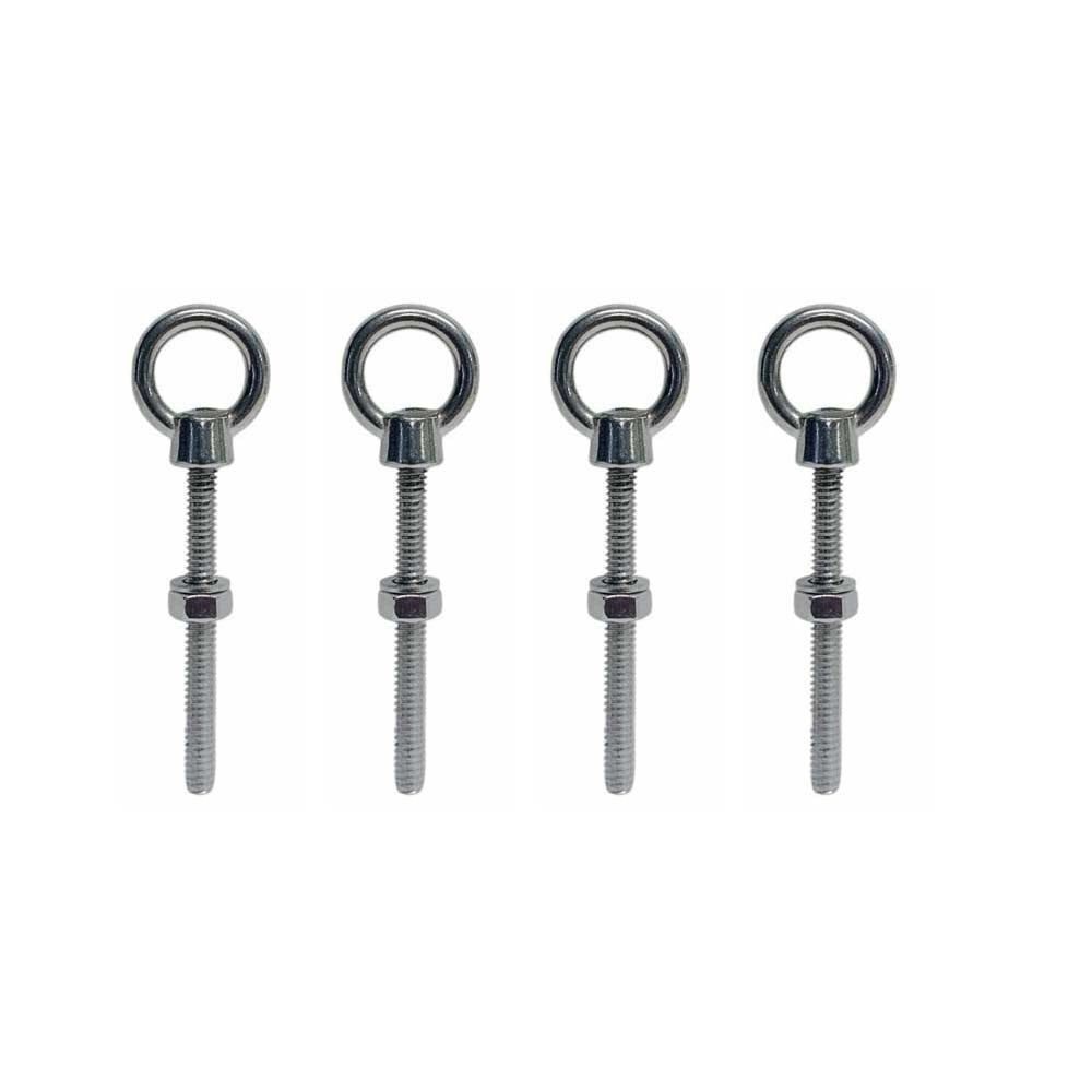 4 Pc Marine T316 Stainless Steel 5/16" x 2-5/16" Shoulder Eye Bolt 800 Lbs WLL