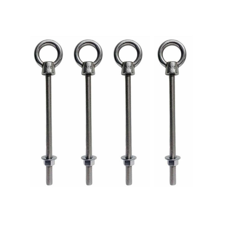 4 Pc Marine Boat T316 Stainless Steel 3/8" x 5" Shoulder Eye Bolt 1,000 Lbs WLL