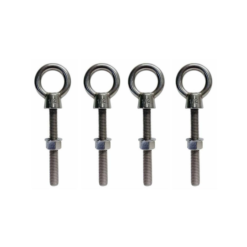 4 Pc Marine Boat T316 Stainless Steel 1/2" x 4" Shoulder Eye Bolt 2,000 Lbs WLL