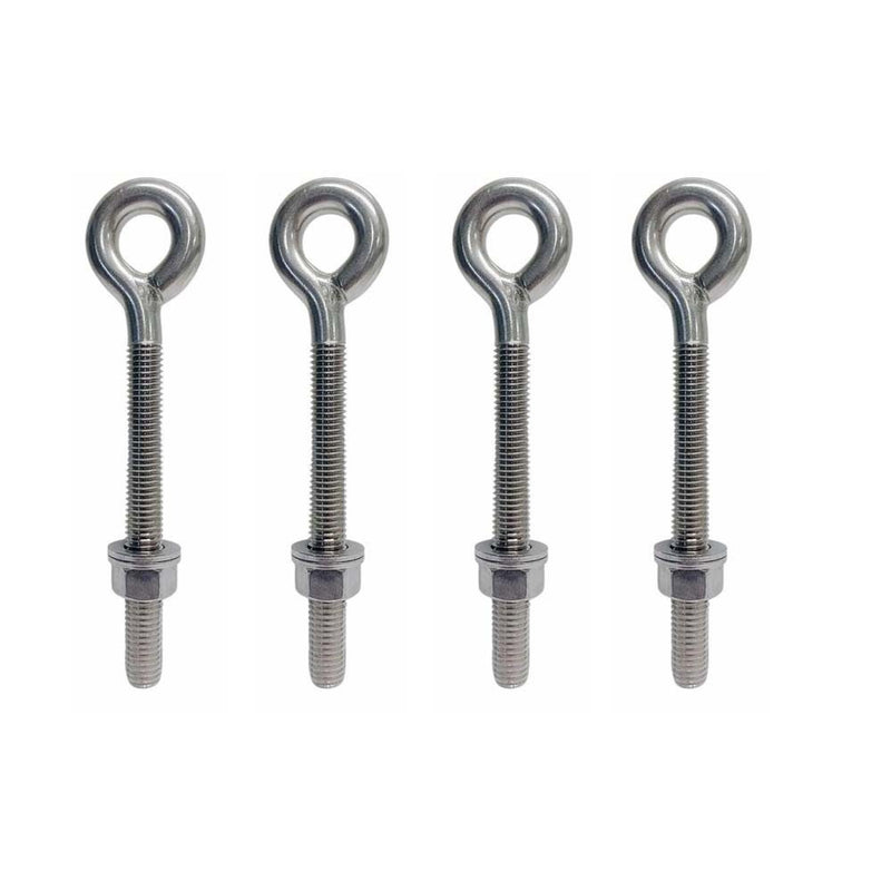 4 Pc Marine T316 Stainless Steel 5/8" x 6" Welded Plain Eye Bolt 2,400 Lbs WLL