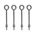 4 Pc Marine T316 Stainless Steel 3/8" x 6" Welded Plain Eye Bolt 1,000 Lbs WLL