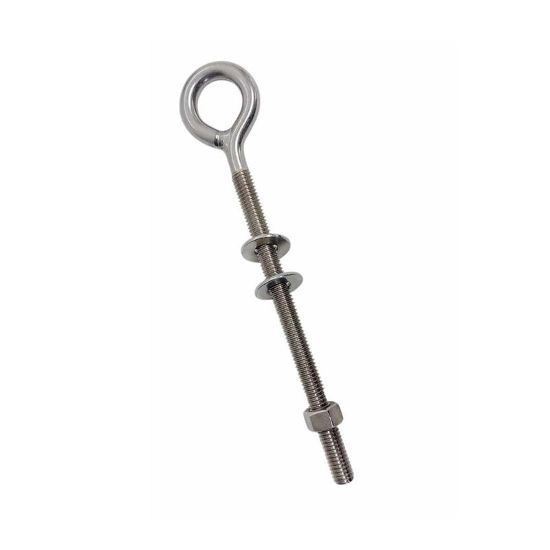 4 Pc Marine T316 Stainless Steel 3/8" x 6" Welded Plain Eye Bolt 1,000 Lbs WLL