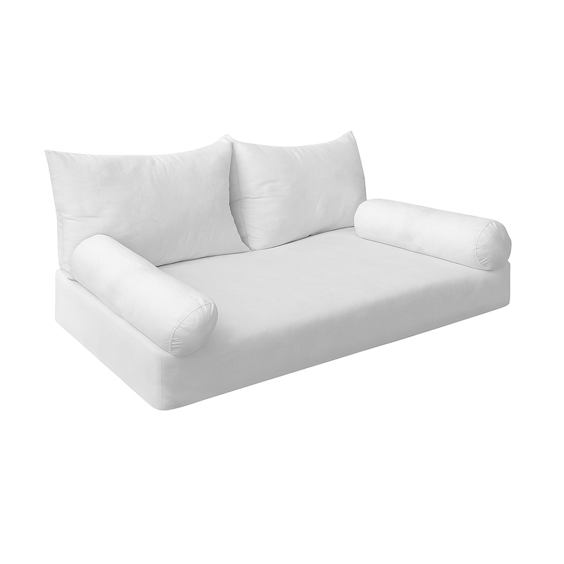 STYLE 2 Twin Size Mattress Foam, Pillow & Bolster Cushion Polyester Fiberfill Inserts for Outdoor Indoor Daybed Porch Swing Bed | INSERT ONLY |