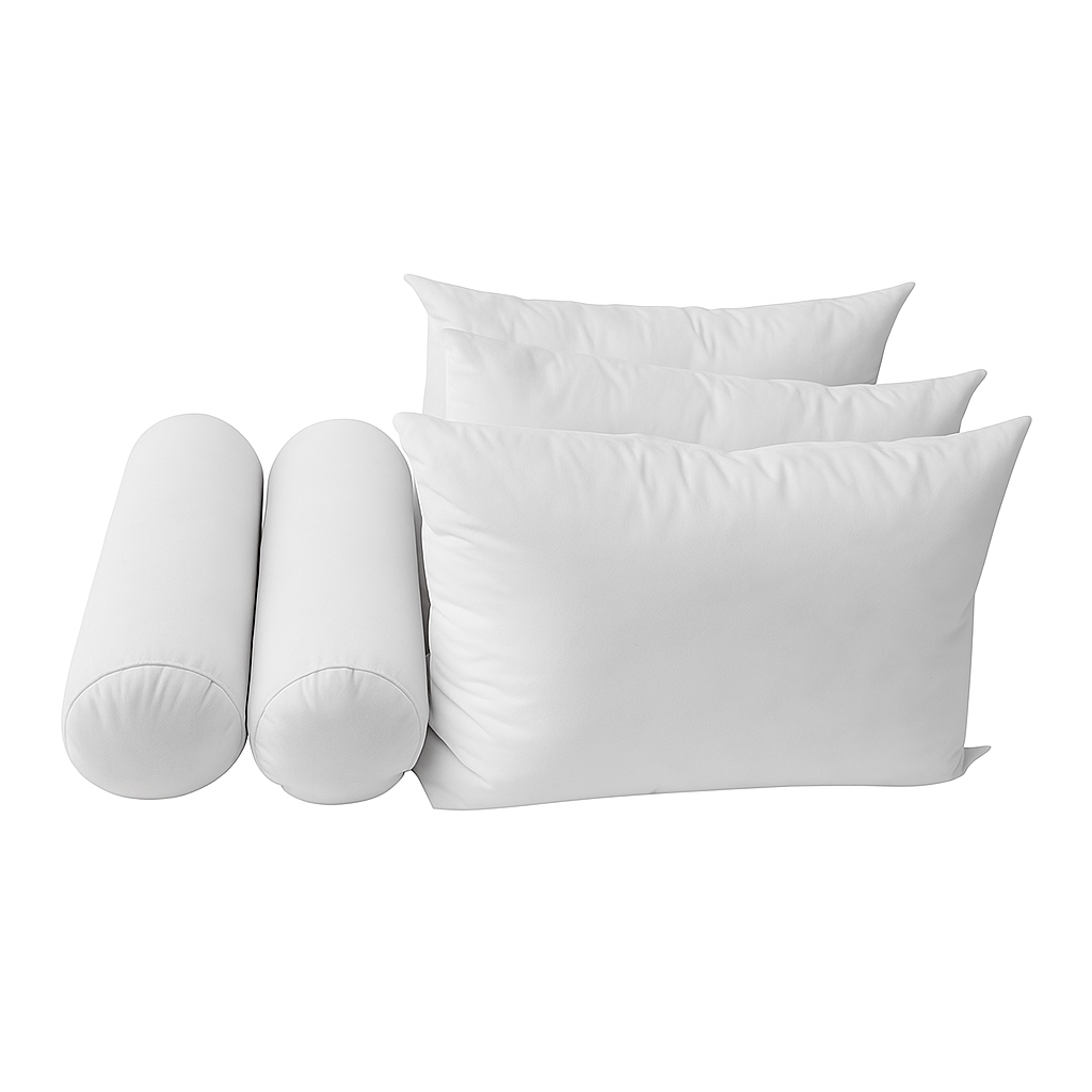 STYLE 3 Twin Size Mattress Foam, Pillow & Bolster Cushion Polyester Fiberfill Inserts for Outdoor Indoor Daybed Porch Swing Bed | INSERT ONLY |