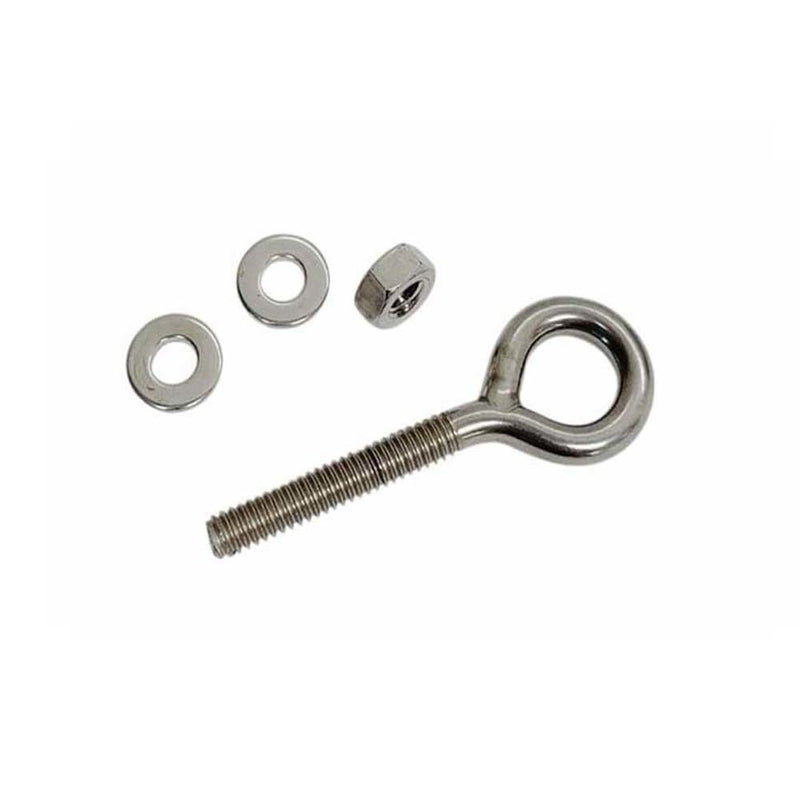 4 Pc Marine T316 Stainless Steel 1/4" x 1-9/16" Welded Plain Eye Bolt 400 Lb WLL