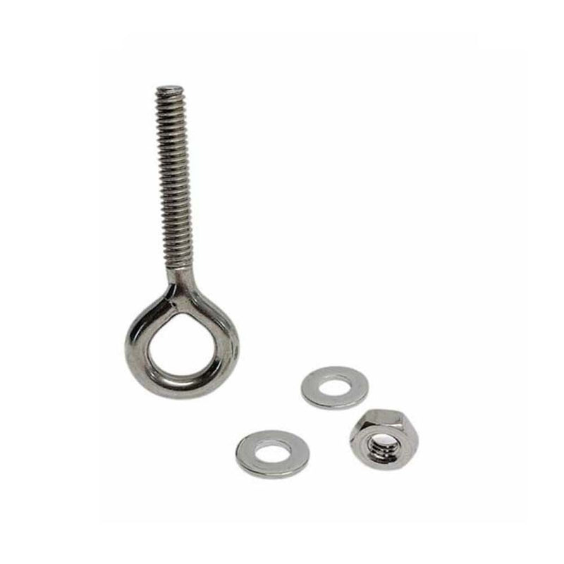 4 Pc Marine T316 Stainless Steel 1/4" x 1-9/16" Welded Plain Eye Bolt 400 Lb WLL