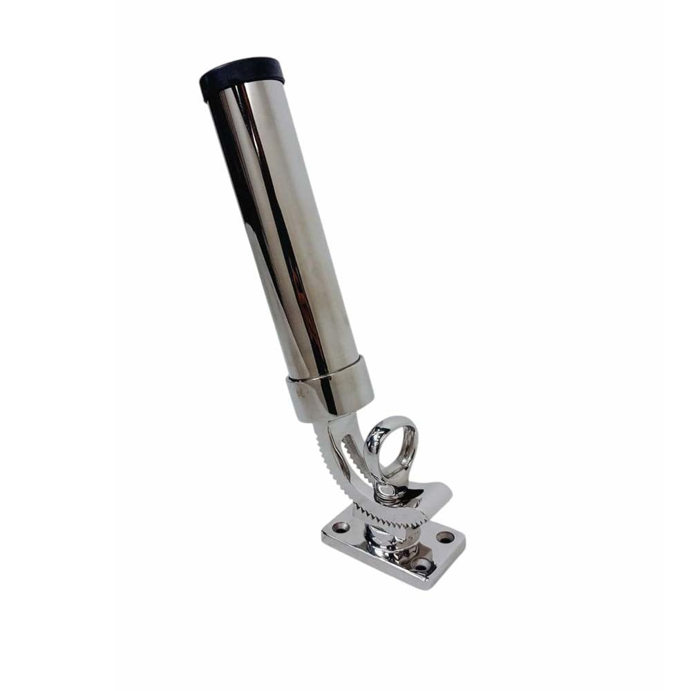 Marine T316 Stainless Steel 9" Adjustable Fish Rod Holder Deck Mount 360 Degrees