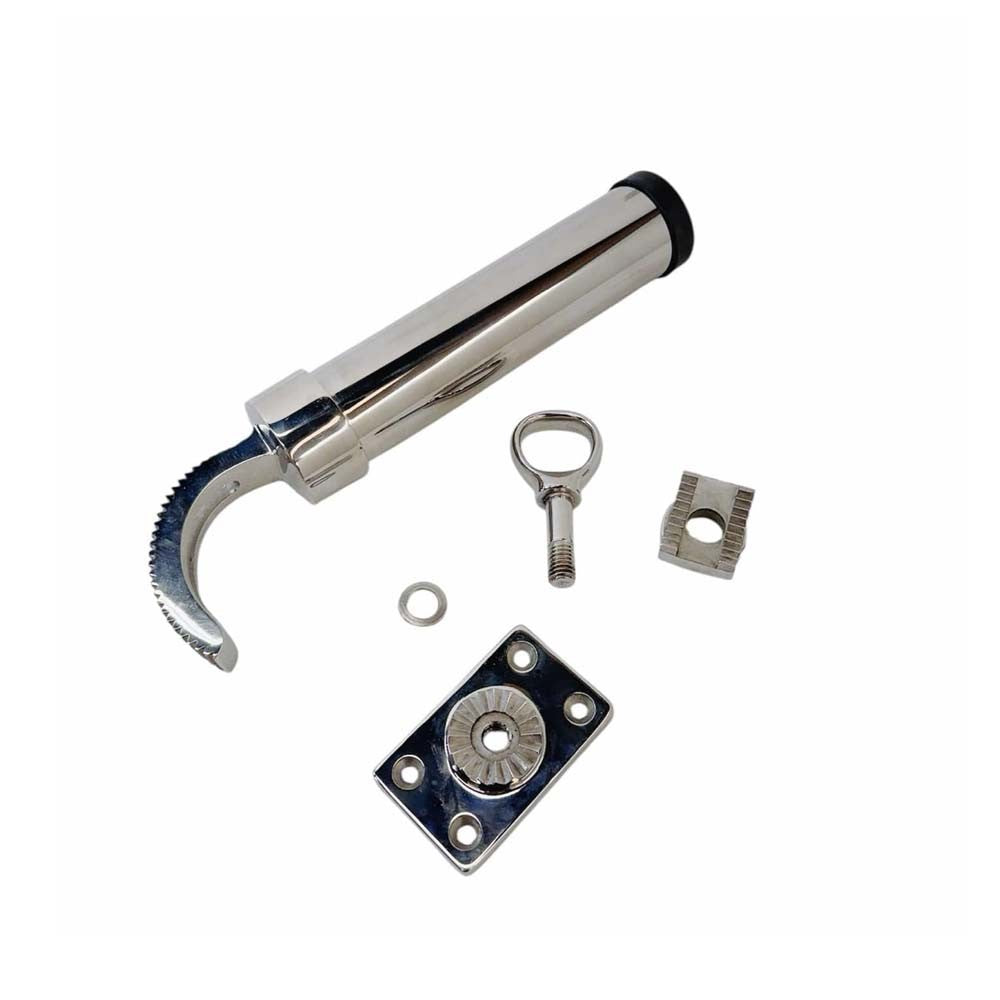 Marine T316 Stainless Steel 9" Adjustable Fish Rod Holder Deck Mount 360 Degrees