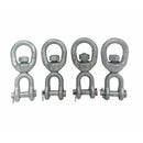 4 Pc 3/8" JAW EYE Swivel Marine Mooring Galvanized 2250 lbs WLL