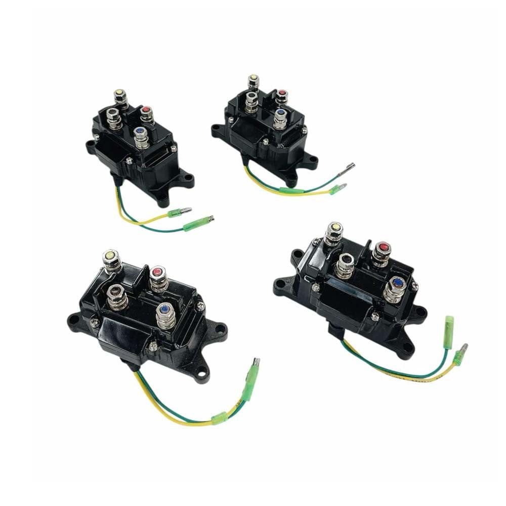 4 Pc ATV Winch Contactor Solenoid For 63070 62135 74900 2875714, For Ramsey, Warn, Superwinch Champion 2500 3000 3500 4500 lb
