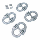 4 Pcs Grade 80 Hot Dipped Galvanized Hammerlock Coupling Link Connector 10mm 3.15 Ton (6,900 Lbs) WLL