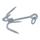 1KG Hot Dipped Galvanized 11-1/2"H 4-Flute Prong Claws Anchor Grapnel Grappling Hook With Ring Grapnel Fishing Yacht