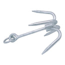 1KG Hot Dipped Galvanized 11-1/2"H 4-Flute Prong Claws Anchor Grapnel Grappling Hook With Ring Grapnel Fishing Yacht