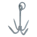 3KG Hot Dipped Galvanized 16.5"H 4-Flute Prong Claws Anchor Grapnel Grappling Hook With Ring Grapnel Fishing Yacht