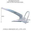 Heavy Duty 25KG (55 Lbs) Hot Dipped Galvanized Steel Shovel Scoop Style Boat/Yacht/Sailboat Anchor Fixed Scoop Anchor