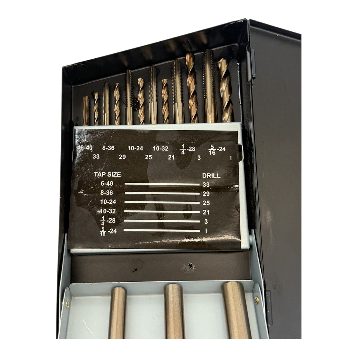 18 Pc Tap & Drill Bit Set – SAE Fine Thread #6 to 1/2", Combination Drill & Tap Kit for Metal, Automotive & Fabrication