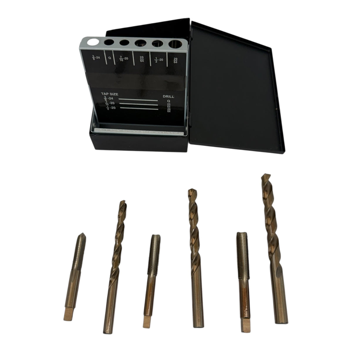 18 Pc Tap & Drill Bit Set – SAE Fine Thread #6 to 1/2", Combination Drill & Tap Kit for Metal, Automotive & Fabrication