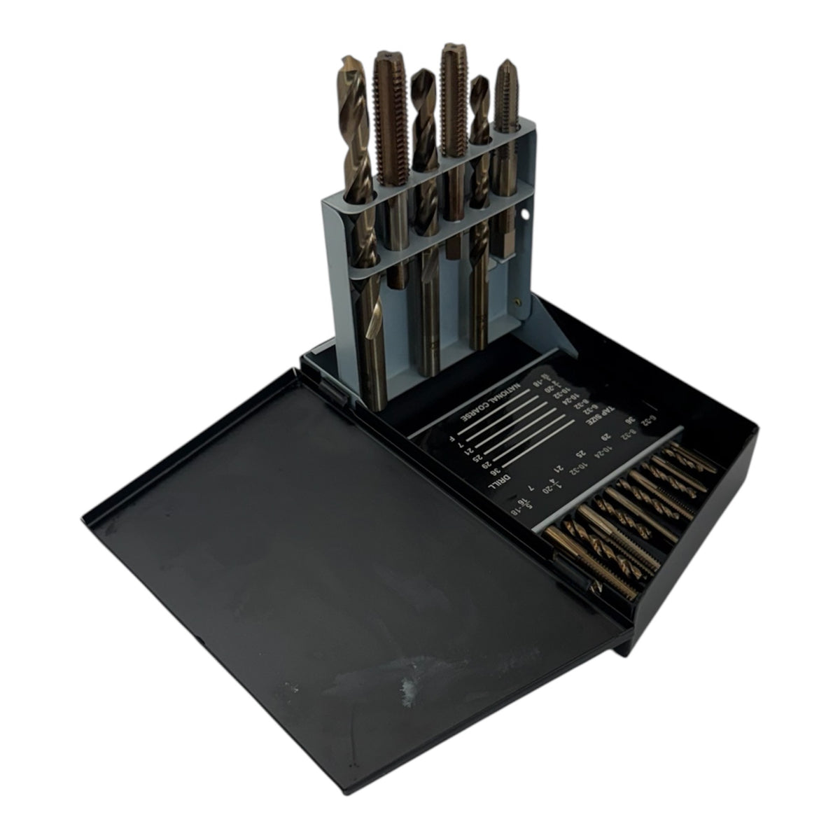 18 Pc SAE Tap & Drill Set – #6-32 to 1/2-13 UNC Coarse Thread Tap & Drill Bit Kit for Metal Threading & Repair