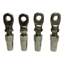 4 Pc Marine Boat Stainless Steel T316 3/16" Swageless Eye Terminal Cable Rail Railing Wire Rope