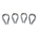 4 Pcs Marine Boat HEAVY DUTY T316 Stainless Steel 1/4" Thimble Wire Rope Chain Anchor